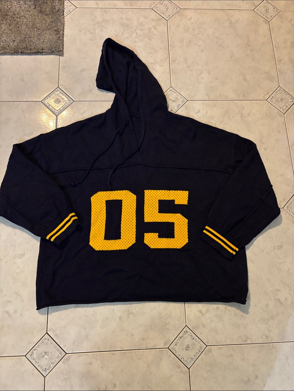WoMen's Navy Hoodie Sweater with Gold '05' Accent